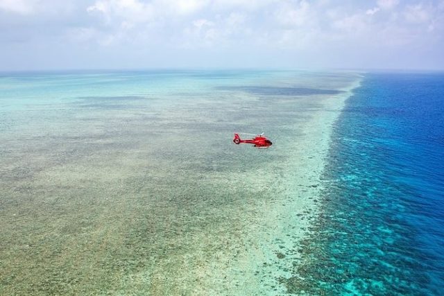 hélicoptère barrière de corail