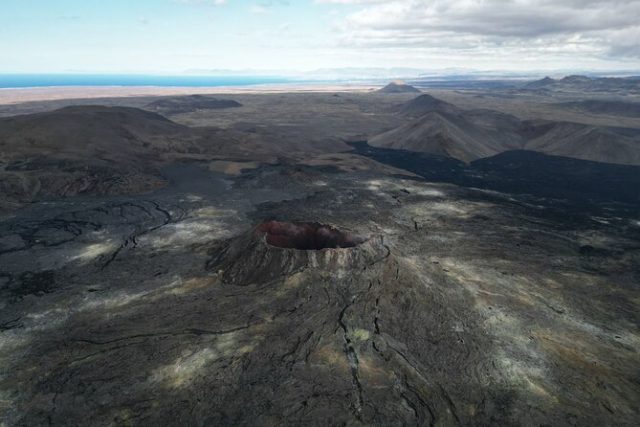 hélicoptère Islande volcan