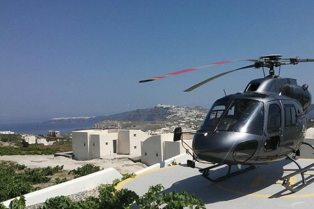 vol en hélicoptère Santorin