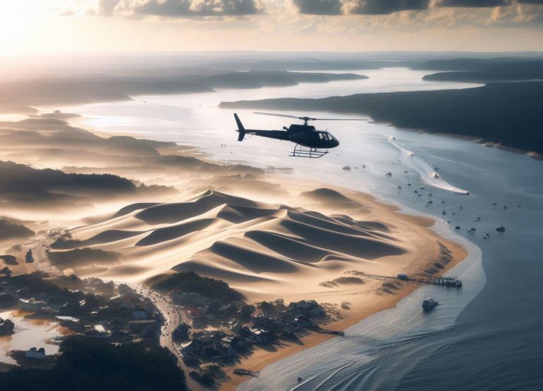 Quand on survole Arcachon en hélicoptère