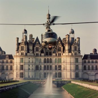 hélicoptère chateau de la Loire