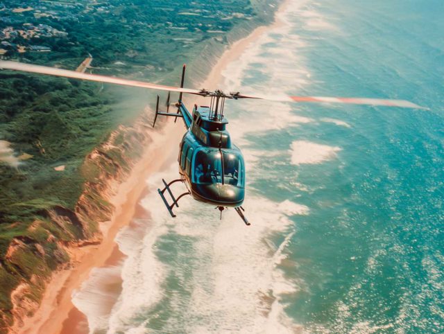 helicoptère survol plages du débarquement