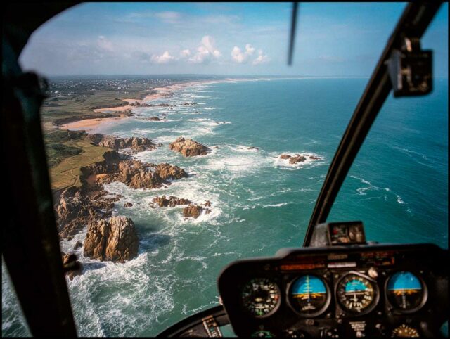 vol en hélicoptère à Quiberon
